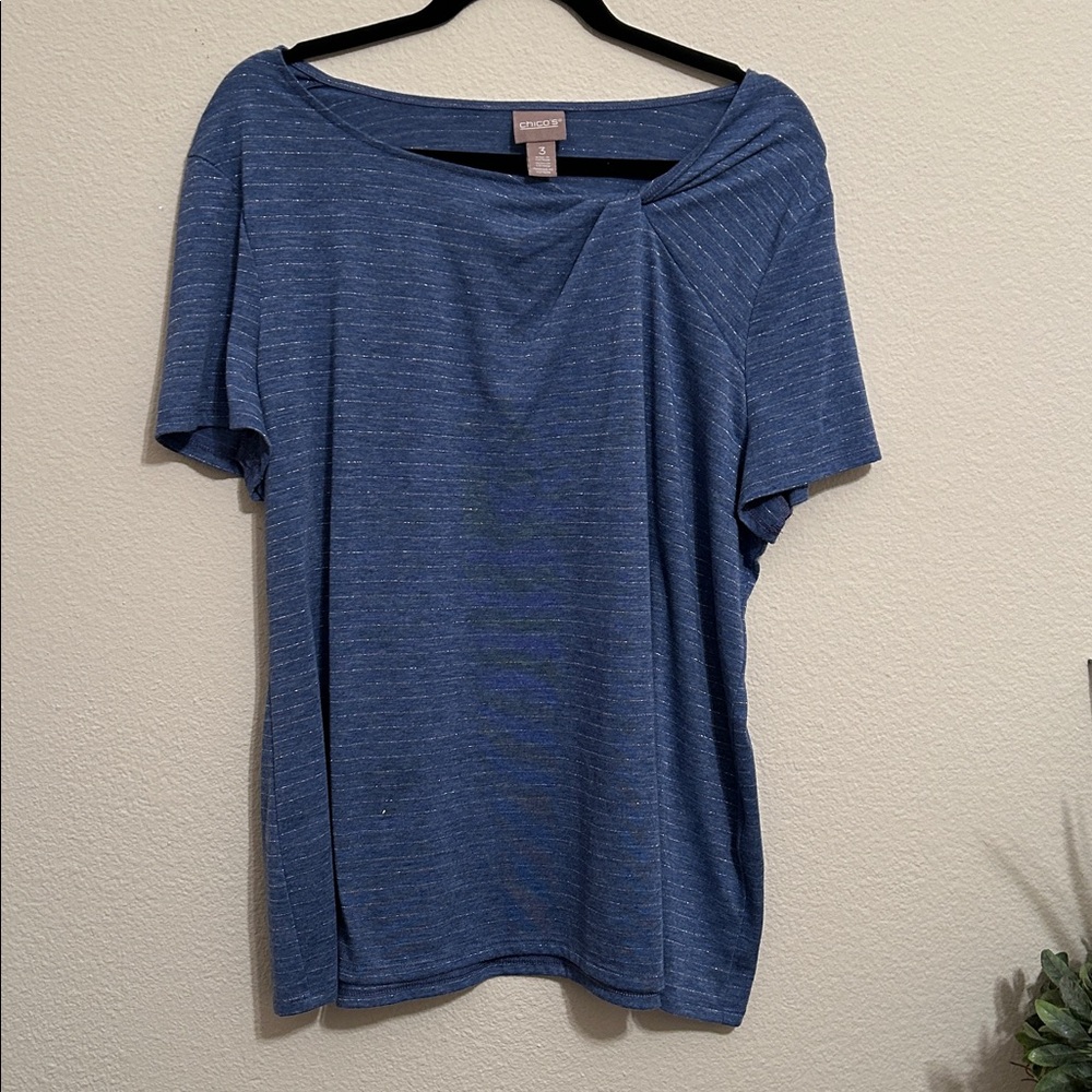 Chico's Blue Short Sleeve Top